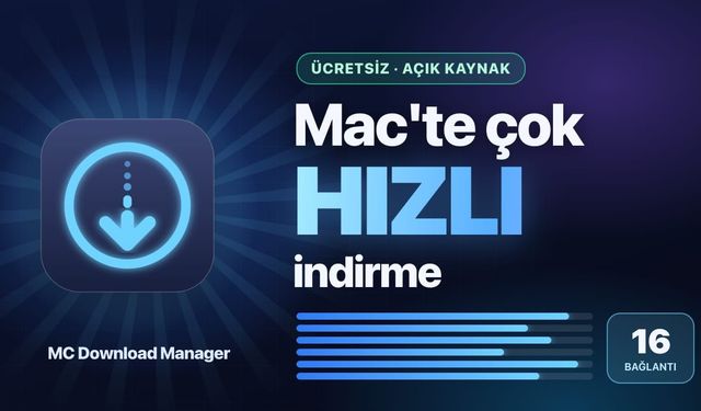 macOS için açık kaynaklı MC Download Manager: Safari ve Chrome entegreli, 16 paralel bağlantı