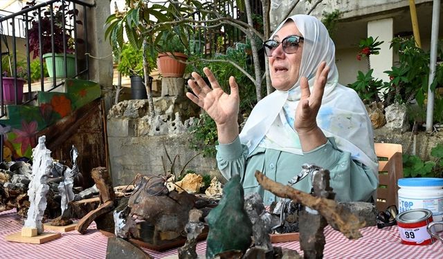 Lübnanlı sanatçı Lina Cuni şarapnelleri sanata dönüştürdü
